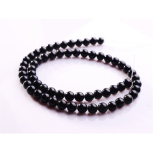 Perles en pierre semi-précieuse d&#39;obsidienne noire 4MM