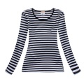 2018 blue and white long striped t shirt