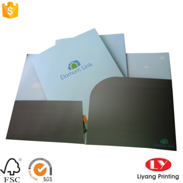 Office paper file folder with pocket