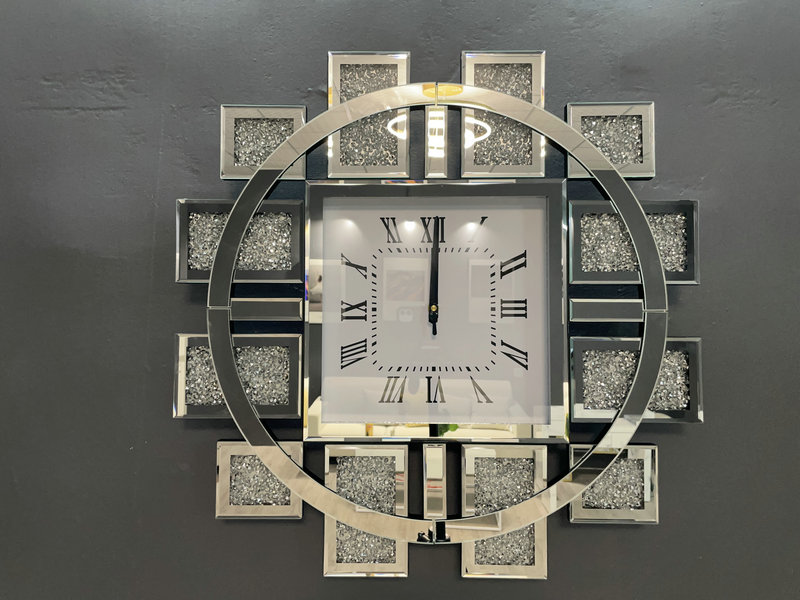 Mirror wall clock for dining room