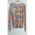 Ladies Round Neck Cardigan Patterned Knitwear with Button