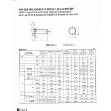 Metrisches System Feines Gewinde Hochgefertigtes und halbveredeltes Sechskantkopf Vollgewinde Schrauben Nagel