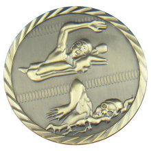 Médaille personnalisée de sport personnalisée en gros avec plaqué laiton antique