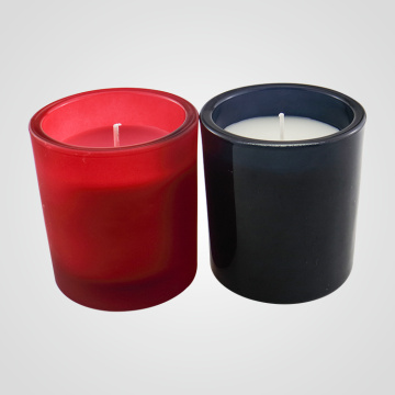 Hot Sale Black And Red Glass Jar Candle