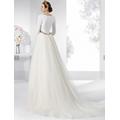 Western Luxury Stylish Long Sleeve White Lace Wedding Dress Bridal