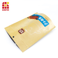 Kraft paper stand up bag for food fried fish packaging