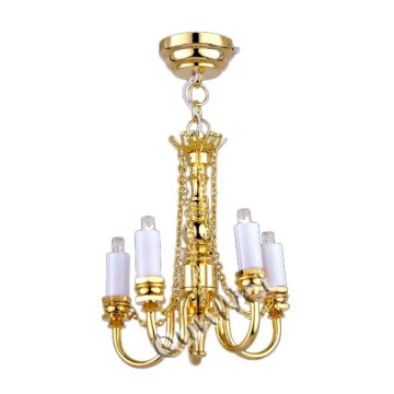 Led mini chandelier battery powered light for dollhouse