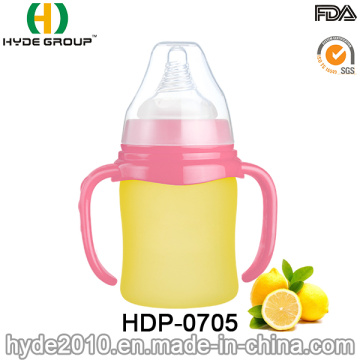 Vidro 250ml portátil BPA livre bebê mamadeira (HDP-0705)