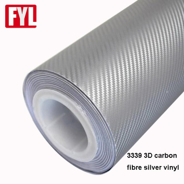 3D Effect Silver Carbon Fibre Film