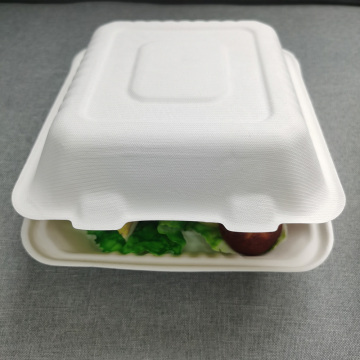 Microwave Safe Biodegradable 8*3 Inch Burger Box Clamshell