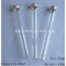 50ml Long Tube Test Borosilicate Glass Bottle with Aluminum Cap