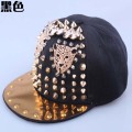 Personalizado nuevo cráneo a mano hiphop punk rap bailarín snapback sombrero del casquillo