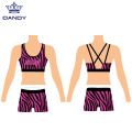 Zebra pattern sport wear cheerleading practice uniforms