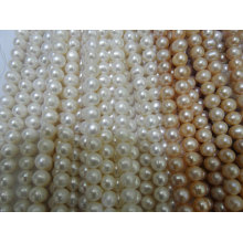 11-12mm Nearly Round Natural Pearl Strands (ES388)