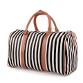 New Womens Ladies Stripe Tote Luggage Duffle Bag