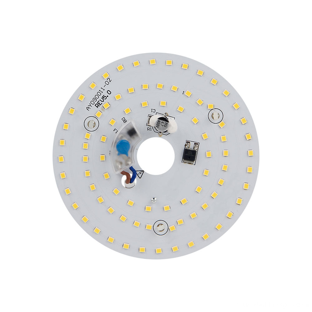 Front view of High brightness Warm white 9W AC COB Module