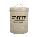 Retro Cream Enamel Tea Coffee Sugar Canisters Jars