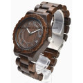 Relógio de madeira para homens Mulher Zebrawood Analog Wood Watch