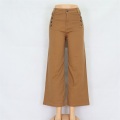 Brown Ladies Jeans Wide Leg Pants Wholesale