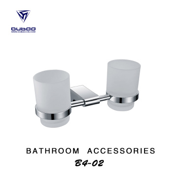 Bathroom Accessories Dual Cup Chrome Tumbler Holder