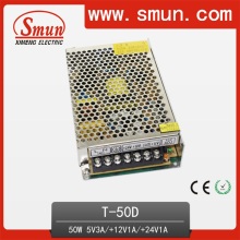 50W 5V3a 12V1a 24V1a Fuente de alimentación de conmutación de salida triple