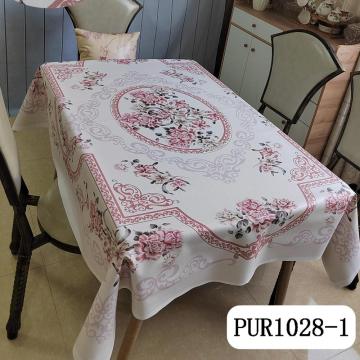 Pink Flowers Canvas Oil Painting PU individual tablecloth