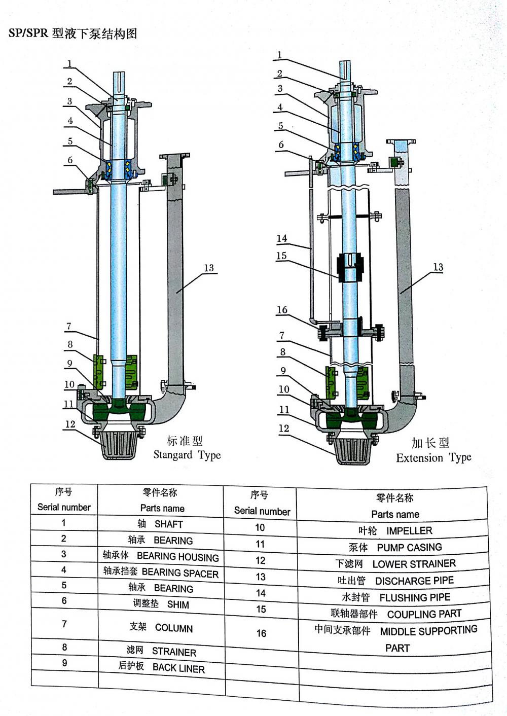 Vertical Submerged Pump Structure