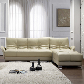 Chaise L-Shaped Leather Sectional Sofa Set Design