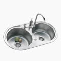 New Design Stainless Steel Double Sink Round Bowls