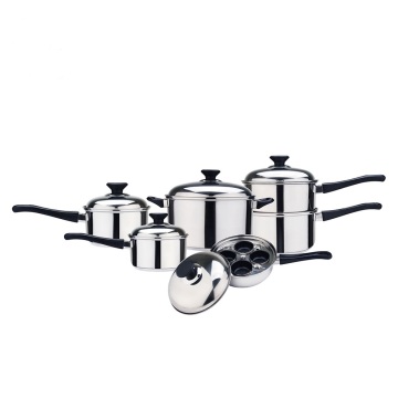 10 pcs cookware definido com 4 pcs ovo poacher