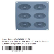 6 agujero silicona coloridos moldes para tartas