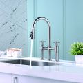 Transitional Bridge Kitchen Faucet with Pull-Down Sprayhead