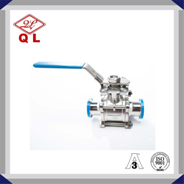 Sanitary High Platform Clamped Three-Way Ball Valve