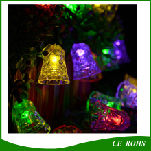 Lumière de Noël à LED LED 50 Petite Lumière à cordes solaires Bell pour arbre de Noël