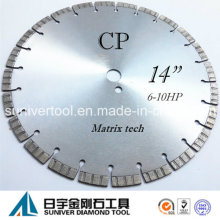 14" laser vio la cuchilla de diamante para concreto