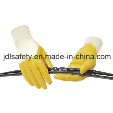 Gant en nitrile / Nitrile trempé /Interlock Liner avec Nitrile jaune (NY1711)