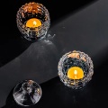 Mini crystal glass jar candle holder with lid