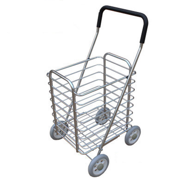 Portable folding shopping basket cart