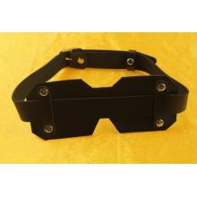 Black Leather Snap Fastener Design Eye Mask