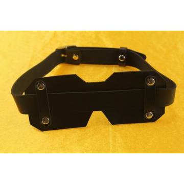 Black Leather Snap Fastener Design Eye Mask