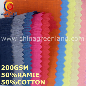 Tela sólida de la tela del algodón del rami para la ropa textil (GLLML454)