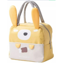 Sac thermique de dessin animé jaune avec des oreilles de lapin mignonnes