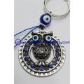 Shambhala round alloy owl evil eye keychain wholesale