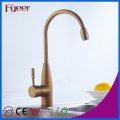 Fyeer Brass Body High Arc Antique Brass Kitchen Sink Faucet