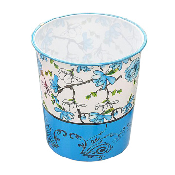 Plastic Fashion Printed Open Top Trash Bin