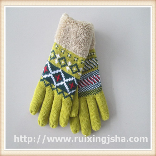 thick winter women knitted gloves