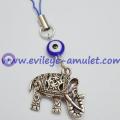 Three-dimensional Carved Elephant Evil Eye Cell Phone Charm