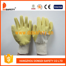 Yellow Latex Crinkle Finished Cotton Liner Working Glove Dcl403
