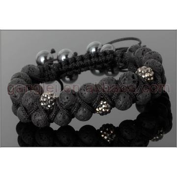 Shamballa Armband mit Lavastein