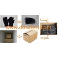 100% Black Cotton Polyester Gloves with 3 Ribs on Back Dch214